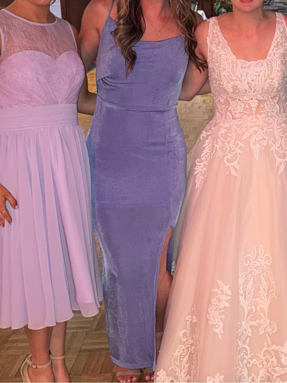 Periwinkle purple wedding guest hello Molly